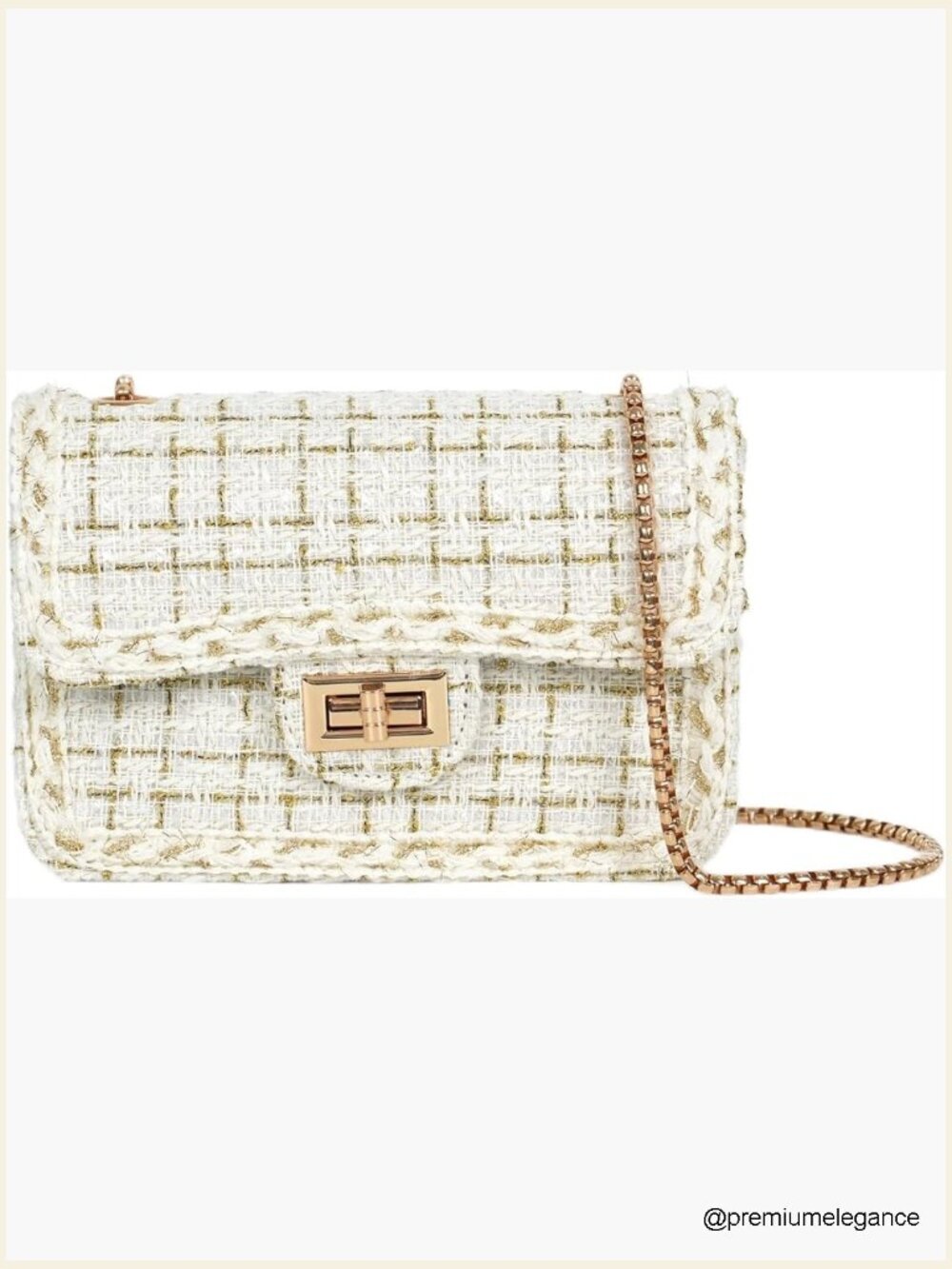 Quilted Crossbody Bag with Chain Strap Trendy Shoulder Purse Satchel Clutch
